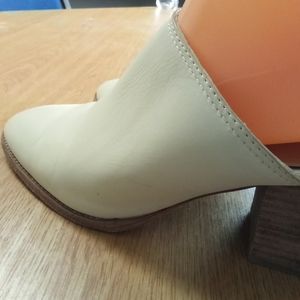 Madewell The Harper Leather Mules Cream White Size 8